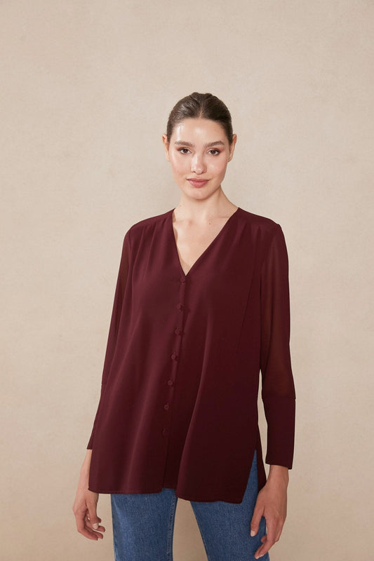Blusa LLUVIA Burgundy Cilene