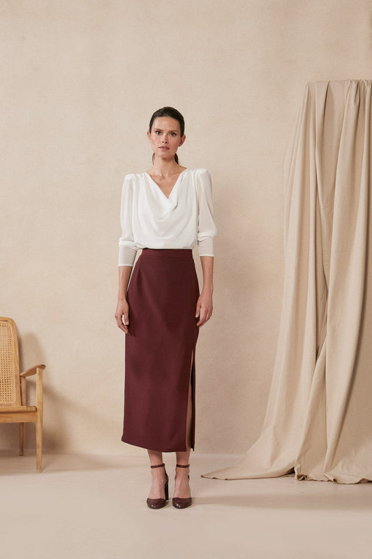 Falda LUCALI Burgundy Cilene