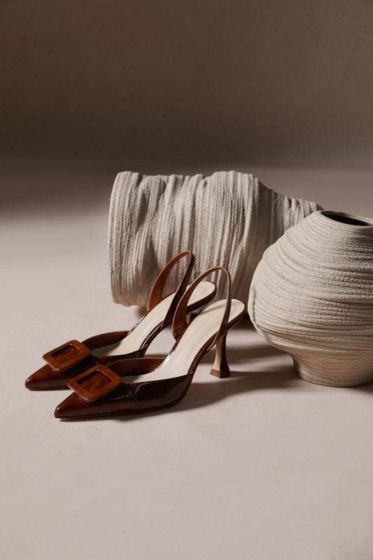 Stiletto NURIA Charol Brown