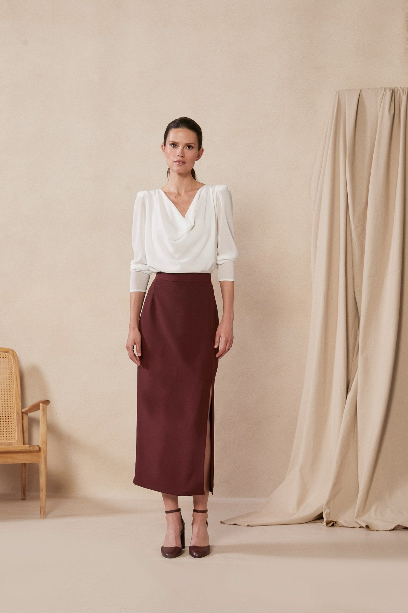 Falda LUCALI Burgundy Cilene