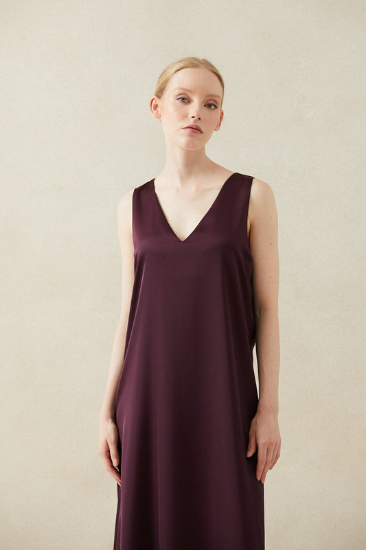 Vestido RICCI Burgundy Claret
